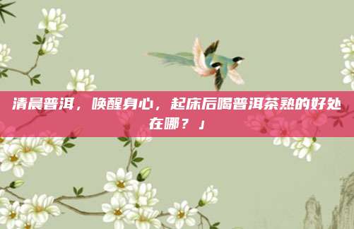 清晨普洱，唤醒身心，起床后喝普洱茶熟的好处在哪？」