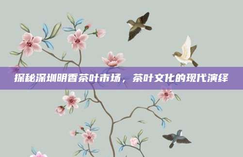 探秘深圳明香茶叶市场,茶叶文化的现代演绎