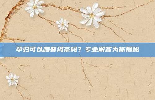 孕妇可以喝普洱茶吗?专业解答为你揭秘