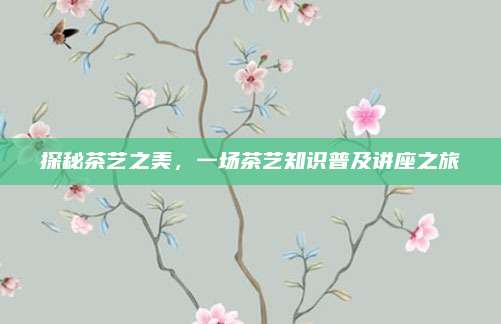 探秘茶艺之美，一场茶艺知识普及讲座之旅