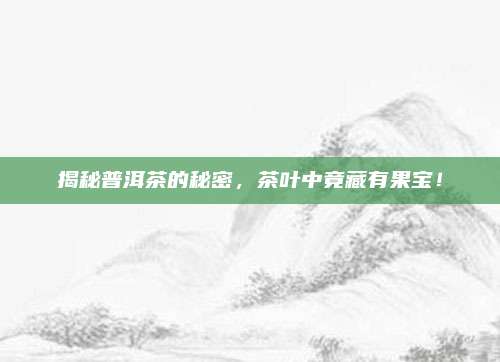 揭秘普洱茶的秘密,茶叶中竟藏有果宝!