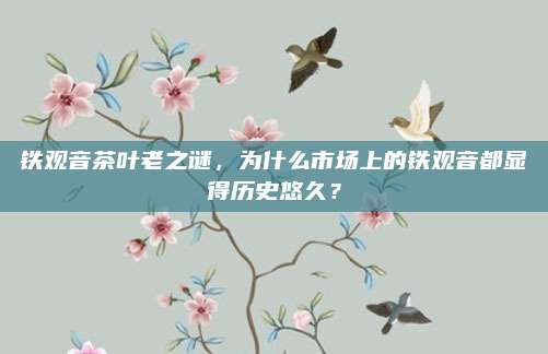 铁观音茶叶老之谜，为什么市场上的铁观音都显得历史悠久？
