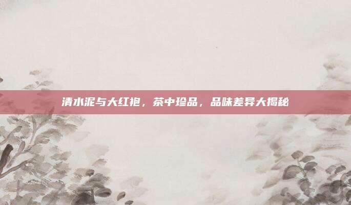 清水泥与大红袍,茶中珍品,品味差异大揭秘