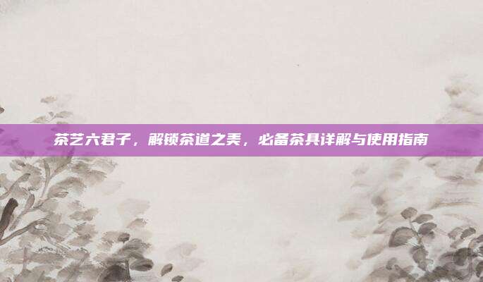 茶艺六君子，解锁茶道之美，必备茶具详解与使用指南