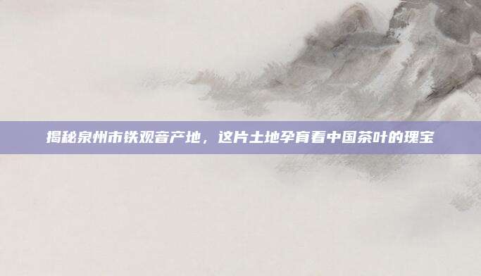 揭秘泉州市铁观音产地,这片土地孕育着中国茶叶的瑰宝