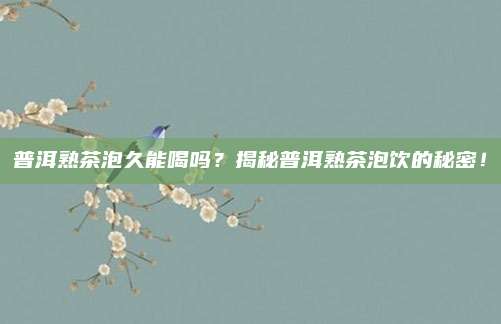 普洱熟茶泡久能喝吗？揭秘普洱熟茶泡饮的秘密！