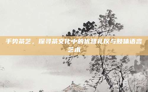 手势茶艺,探寻茶文化中的优雅礼仪与肢体语言艺术