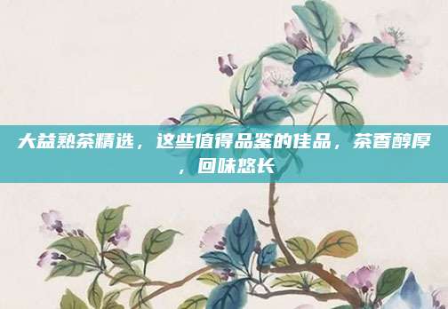 大益熟茶精选,这些值得品鉴的佳品,茶香醇厚,回味悠长