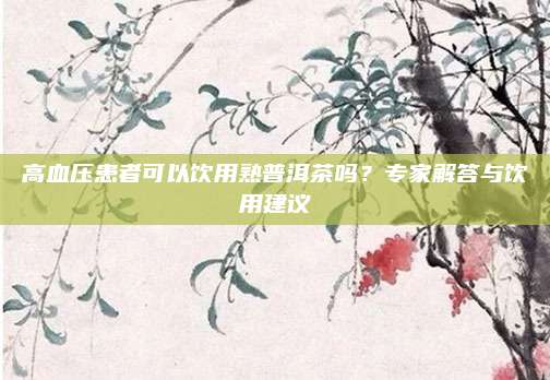 高血压患者可以饮用熟普洱茶吗？专家解答与饮用建议