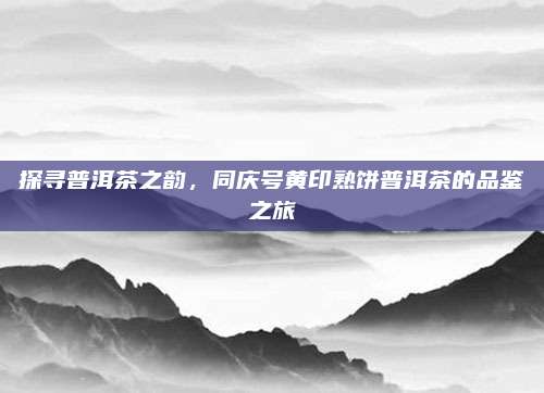 探寻普洱茶之韵，同庆号黄印熟饼普洱茶的品鉴之旅