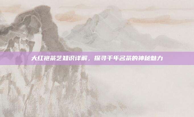 大红袍茶艺知识详解,探寻千年名茶的神秘魅力