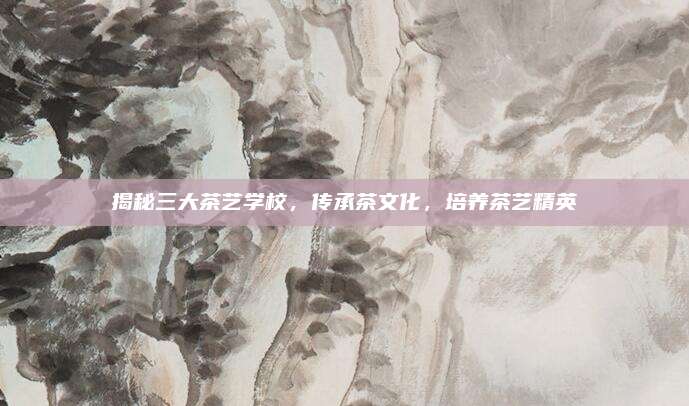 揭秘三大茶艺学校，传承茶文化，培养茶艺精英