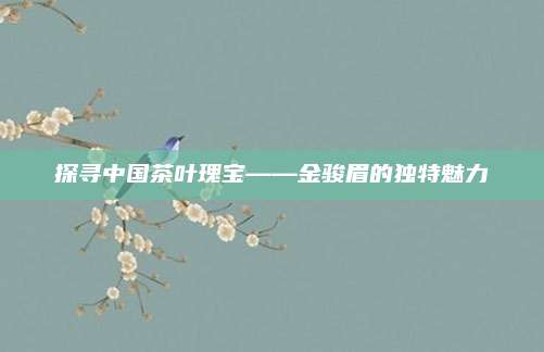 探寻中国茶叶瑰宝——金骏眉的独特魅力
