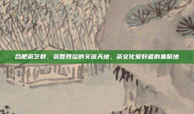 合肥茶艺群,茶香四溢的交流天地,茶文化爱好者的集聚地