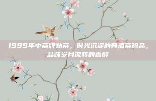 1999年中茶牌熟茶，时光沉淀的普洱茶珍品，品味岁月流转的香醇