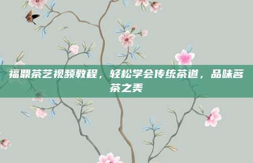 福鼎茶艺视频教程，轻松学会传统茶道，品味茗茶之美