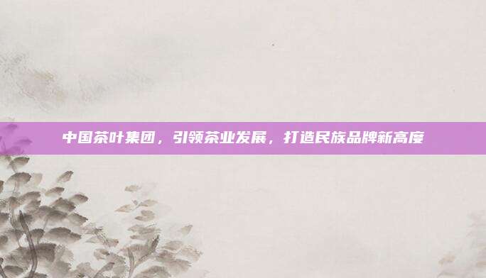 中国茶叶集团，引领茶业发展，打造民族品牌新高度