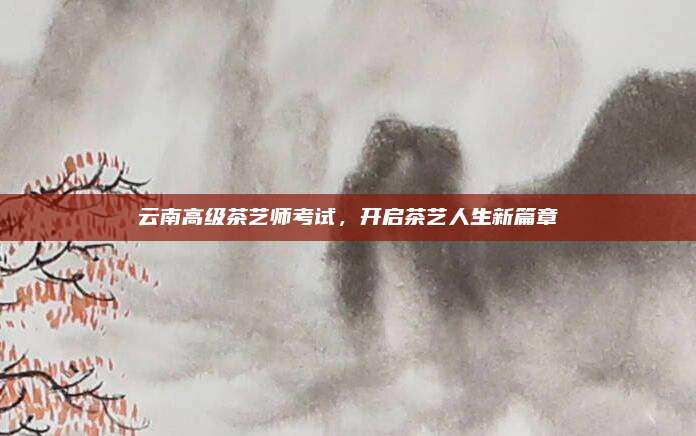 云南高级茶艺师考试，开启茶艺人生新篇章