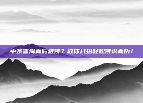 中茶普洱真假难辨?教你几招轻松辨识真伪!