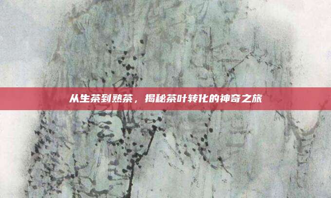 从生茶到熟茶，揭秘茶叶转化的神奇之旅