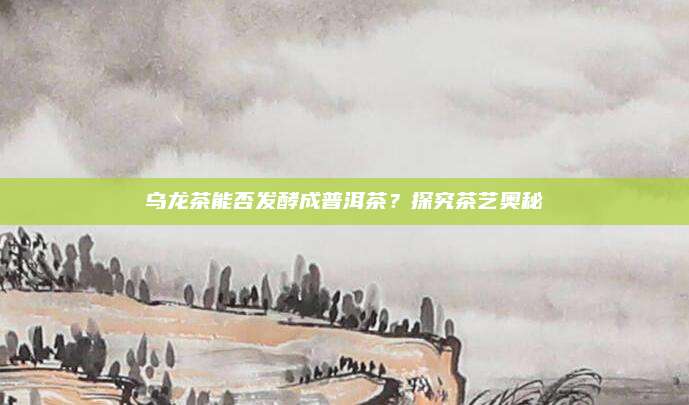 乌龙茶能否发酵成普洱茶？探究茶艺奥秘
