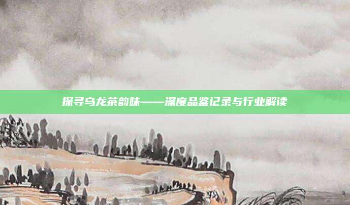 探寻乌龙茶韵味——深度品鉴记录与行业解读