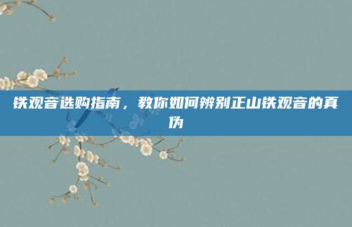 铁观音选购指南，教你如何辨别正山铁观音的真伪