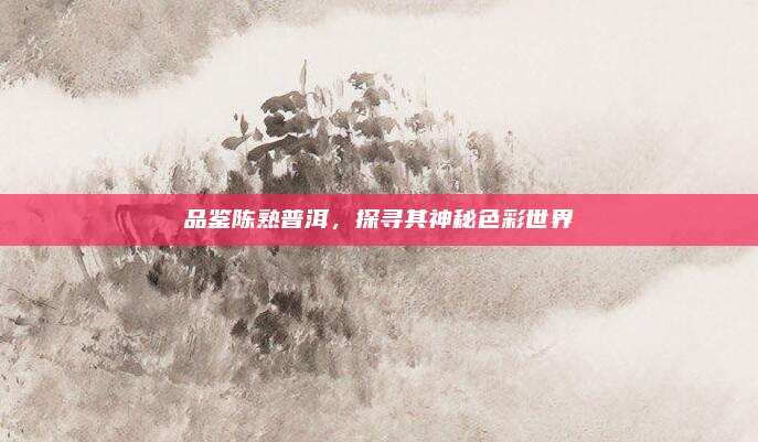 品鉴陈熟普洱，探寻其神秘色彩世界