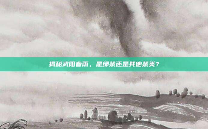 揭秘武阳春雨，是绿茶还是其他茶类？