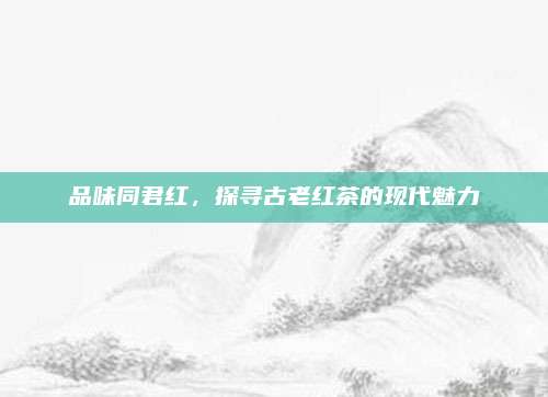 品味同君红，探寻古老红茶的现代魅力