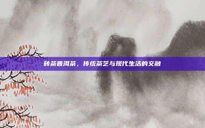 砖茶普洱茶，传统茶艺与现代生活的交融