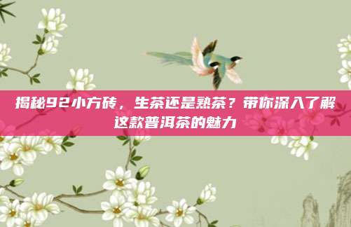 揭秘92小方砖,生茶还是熟茶?带你深入了解这款普洱茶的魅力