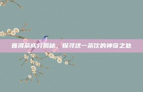 普洱茶成分揭秘,探寻这一茶饮的神奇之处