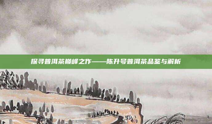 探寻普洱茶巅峰之作——陈升号普洱茶品鉴与解析