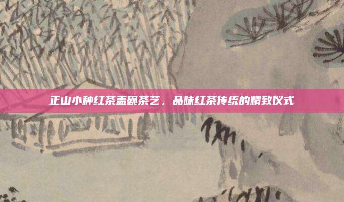 正山小种红茶盖碗茶艺,品味红茶传统的精致仪式