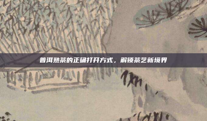普洱熟茶的正确打开方式,解锁茶艺新境界