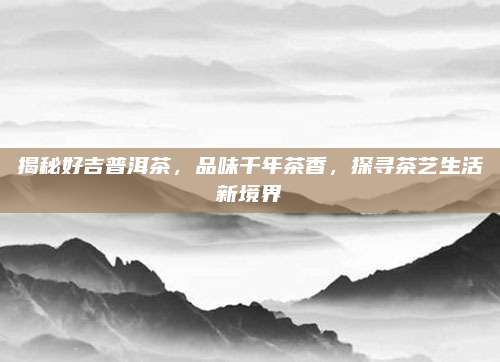 揭秘好吉普洱茶，品味千年茶香，探寻茶艺生活新境界