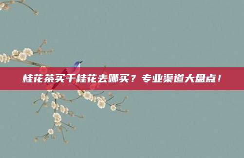 桂花茶买干桂花去哪买?专业渠道大盘点!
