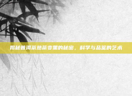揭秘普洱茶熟茶变黑的秘密，科学与品鉴的艺术