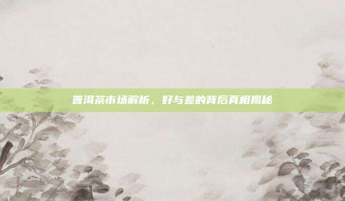 普洱茶市场解析,好与差的背后真相揭秘