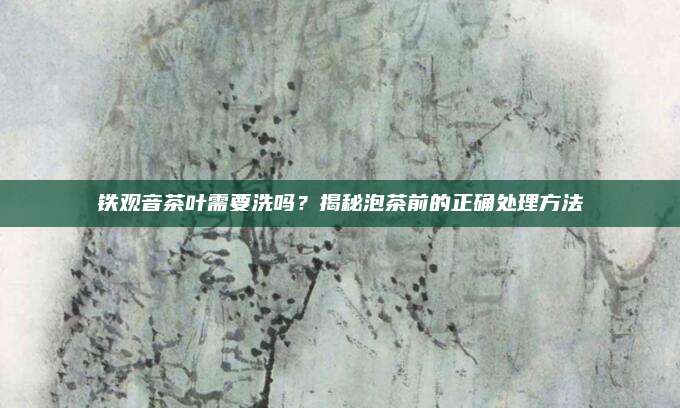 铁观音茶叶需要洗吗?揭秘泡茶前的正确处理方法