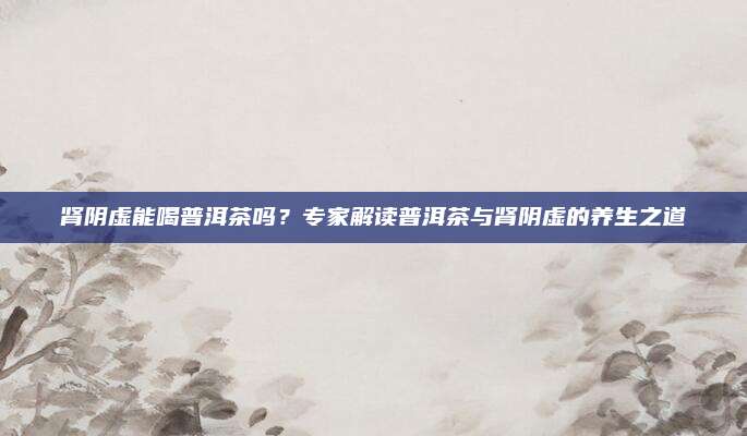 肾阴虚能喝普洱茶吗？专家解读普洱茶与肾阴虚的养生之道