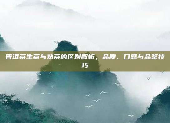 普洱茶生茶与熟茶的区别解析，品质、口感与品鉴技巧