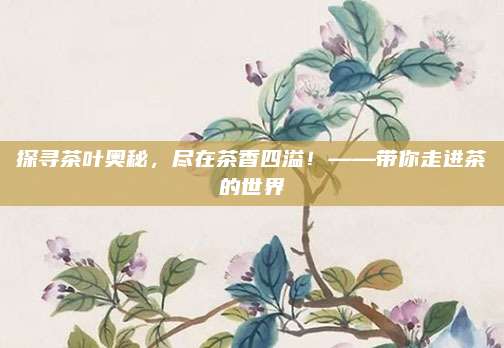 探寻茶叶奥秘,尽在茶香四溢!——带你走进茶的世界