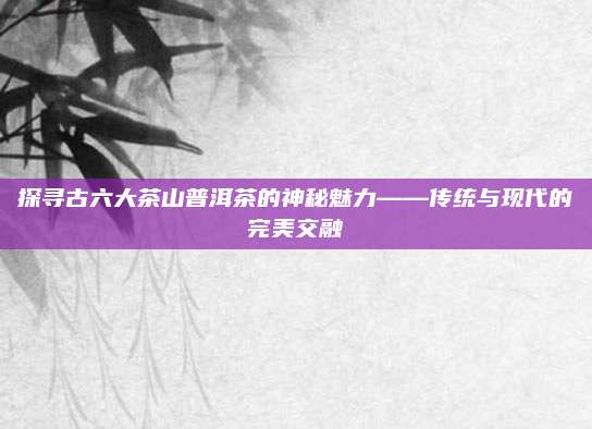 探寻古六大茶山普洱茶的神秘魅力——传统与现代的完美交融