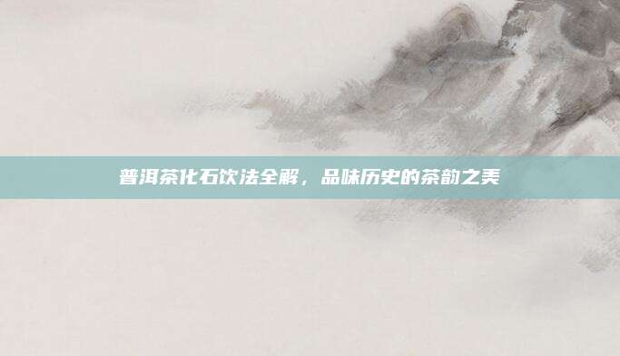 普洱茶化石饮法全解，品味历史的茶韵之美