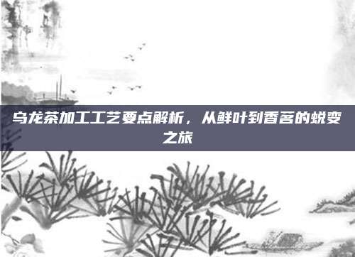 乌龙茶加工工艺要点解析，从鲜叶到香茗的蜕变之旅