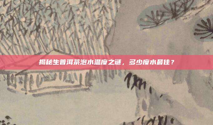 揭秘生普洱茶泡水温度之谜，多少度水最佳？
