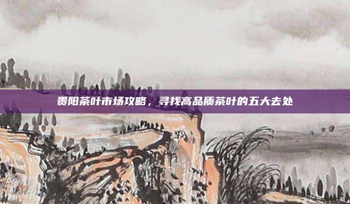 贵阳茶叶市场攻略，寻找高品质茶叶的五大去处