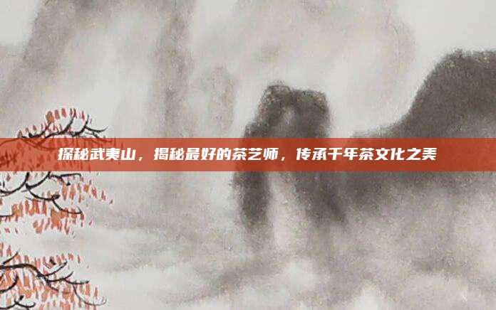 探秘武夷山，揭秘最好的茶艺师，传承千年茶文化之美